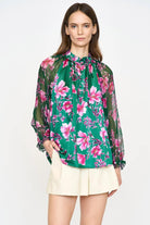 Karla blouse in pink poinsettia - Christy Lynn - Archery Close