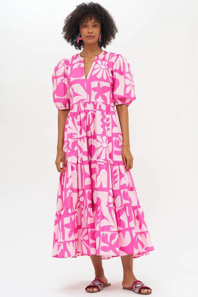 Puff sleeve maxi in twiggy pink - Oliphant - Archery Close
