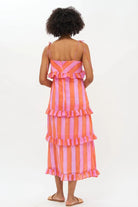 Tie strap ruffle midi in lilac cabana - Oliphant - Archery Close